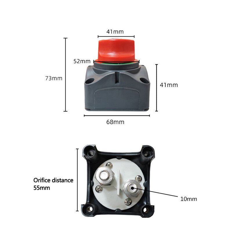 12V Battery Disconnect Rotary Switch Cut On/Off Set for Car SUV RV Marine Boat Q