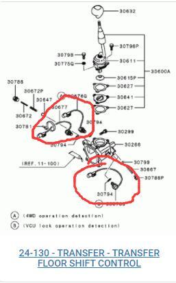 Transfer Floor Shift Control Switch Sensor Kit fit for Mitsubishi PAJERO IO H65W