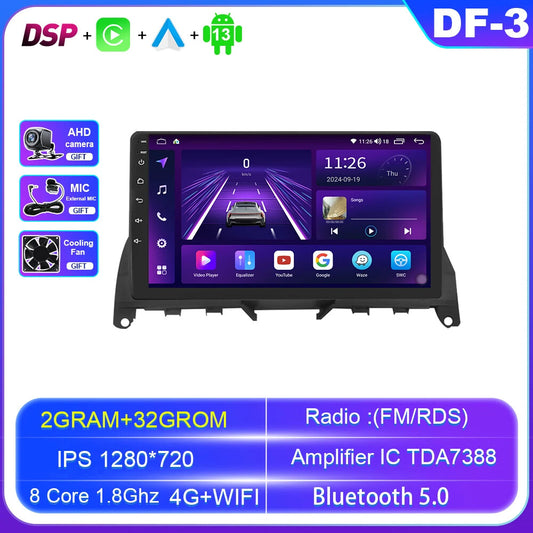 for Mercedes for Benz C-Class 2007-2010 Android Car Radio CarPlay GPS Stereo Player