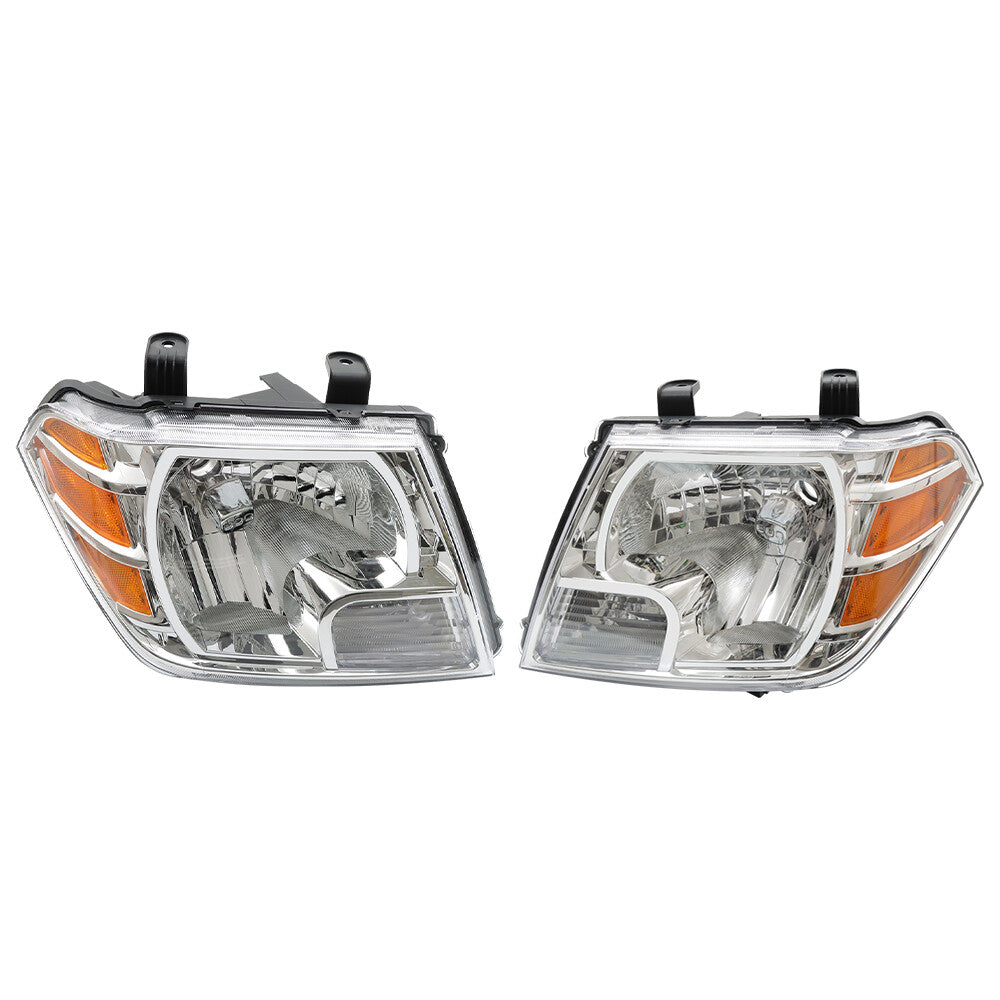 Package applicable to 2009-2020 Frontier Lens Chrome Clear Headlights Driver + Passenger - n