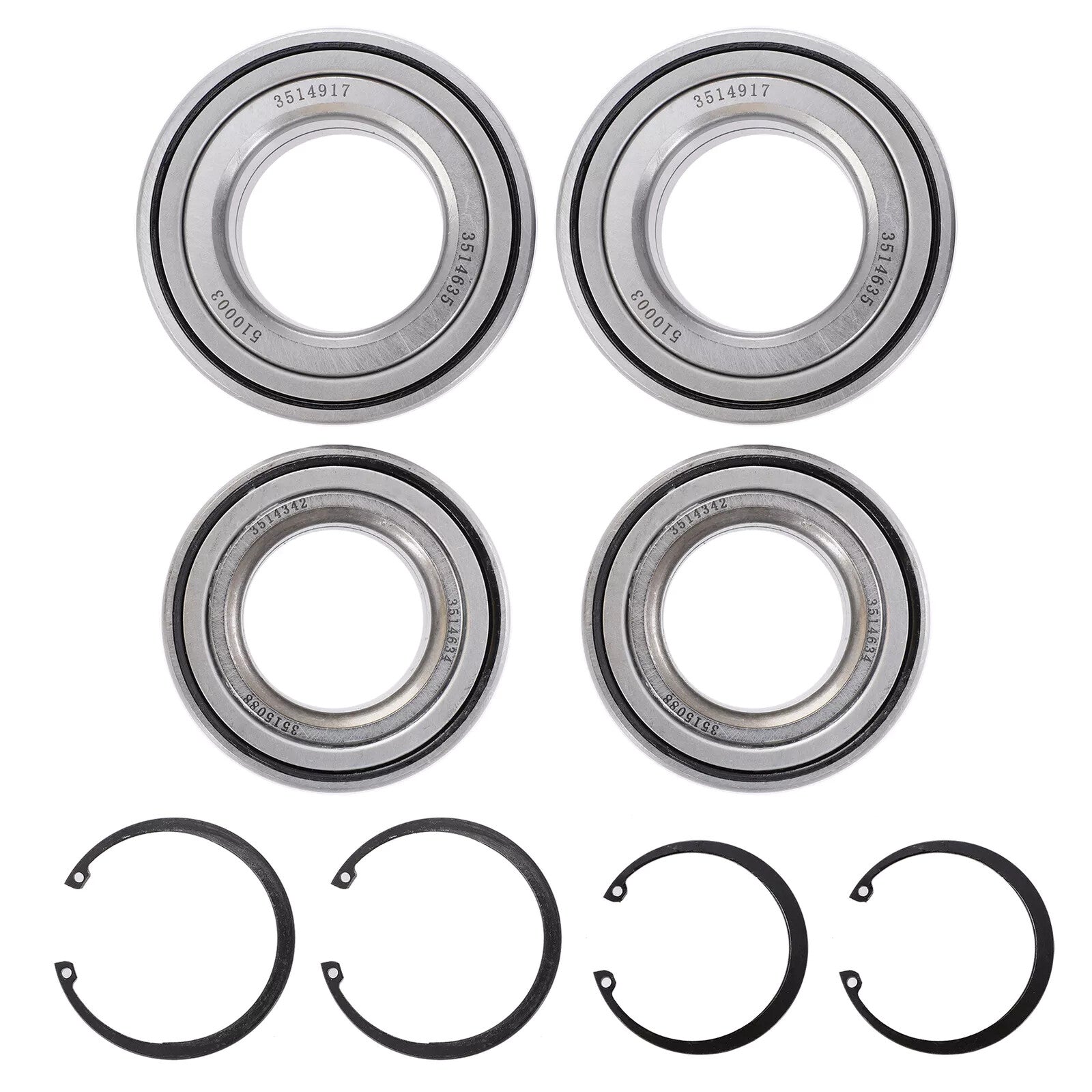 4pcs Front  Rear Wheel Bearings Kit for Polaris for Polaris Ranger EV 2010-2022