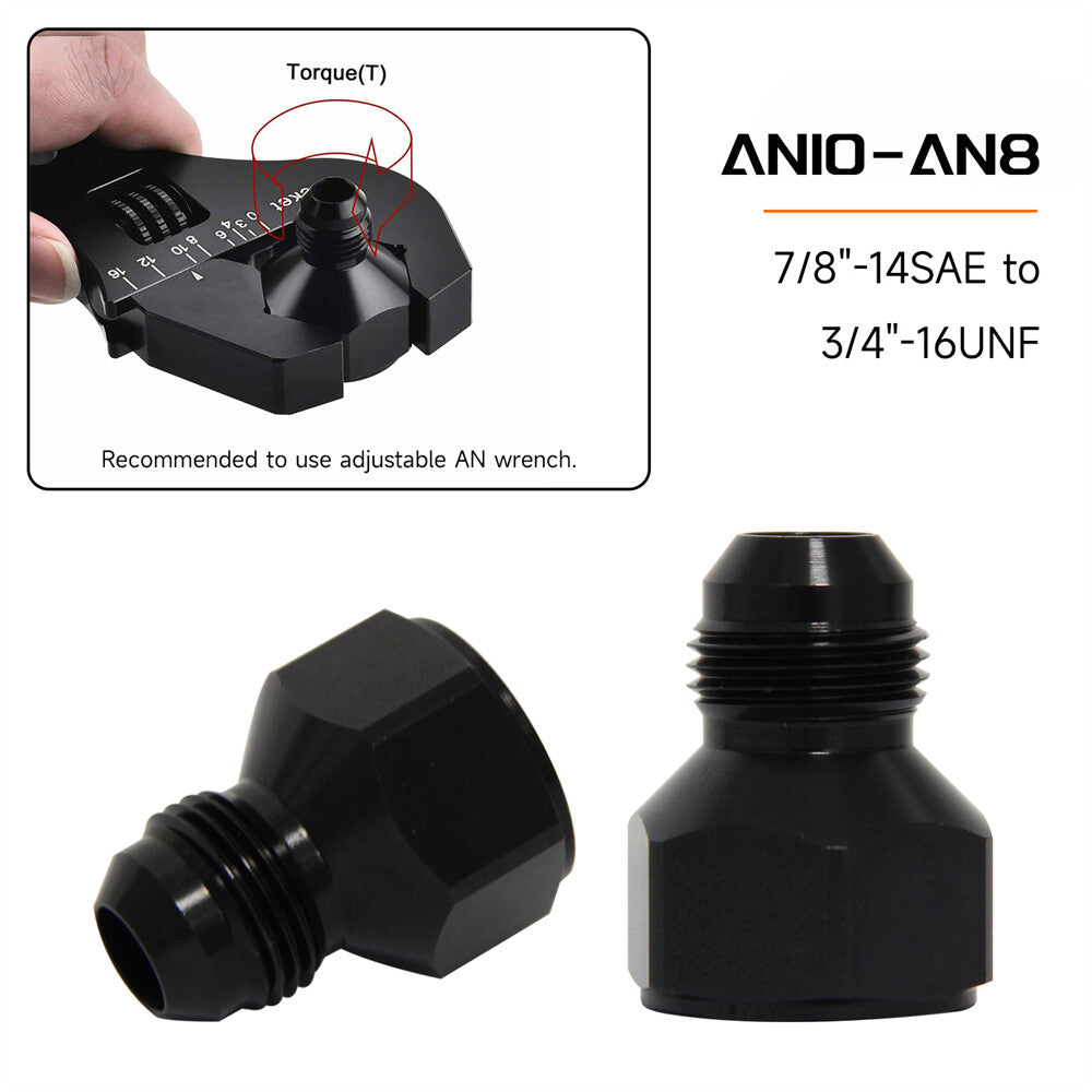 2PCS 10AN AN10 FEMALE to AN8 8AN MALE REDUCER EXPANDER HOSE FITTING ADAPTOR