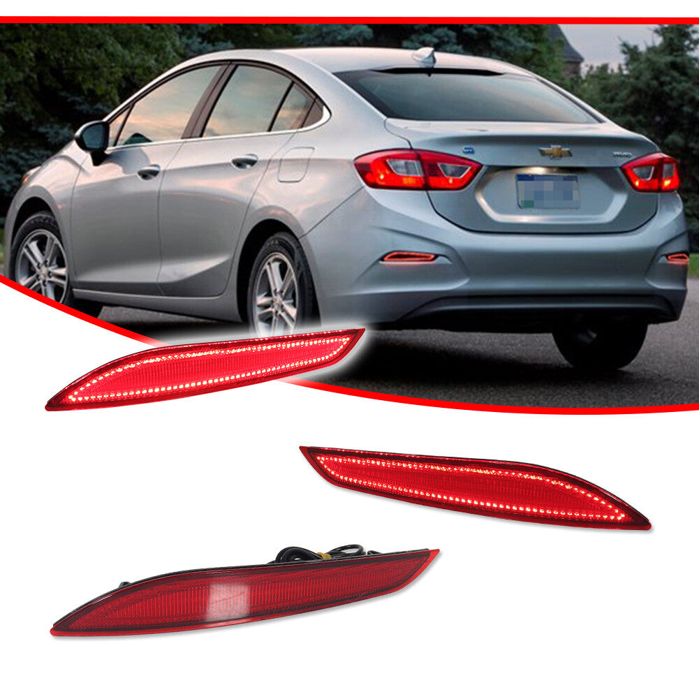 For 2016 - 2019 for Cruze Red Rear Fog Lights Tail Brake with Sequential Signals - v