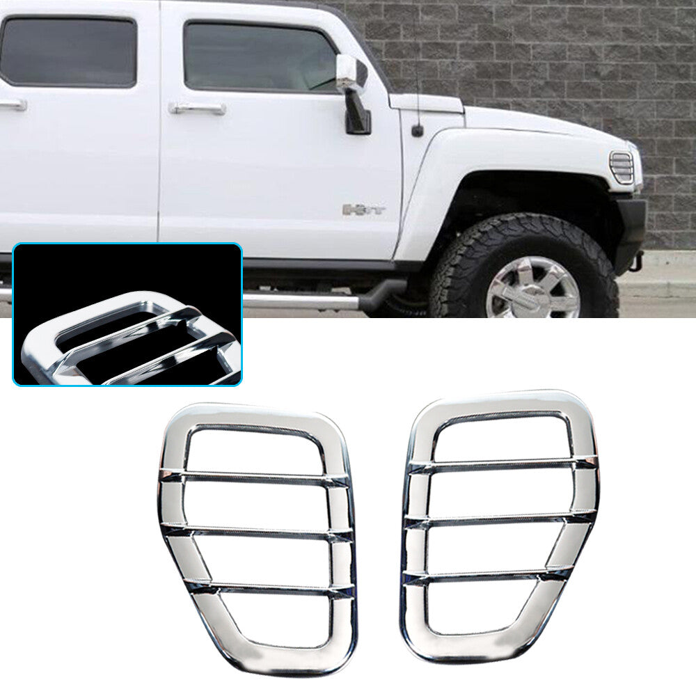 2-pack for CHRome silver trim cover for 06-10 for Hummer H3, H3T front side marker lights - v