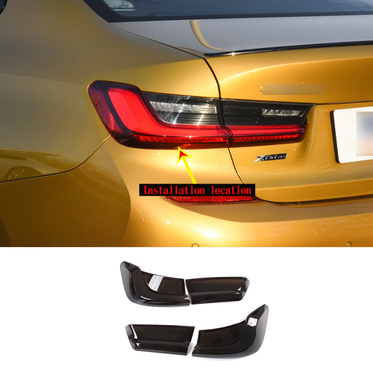ABS smoked black rear fog light sticker decorative cover suitable for Honda Pilot 2019-2022- v