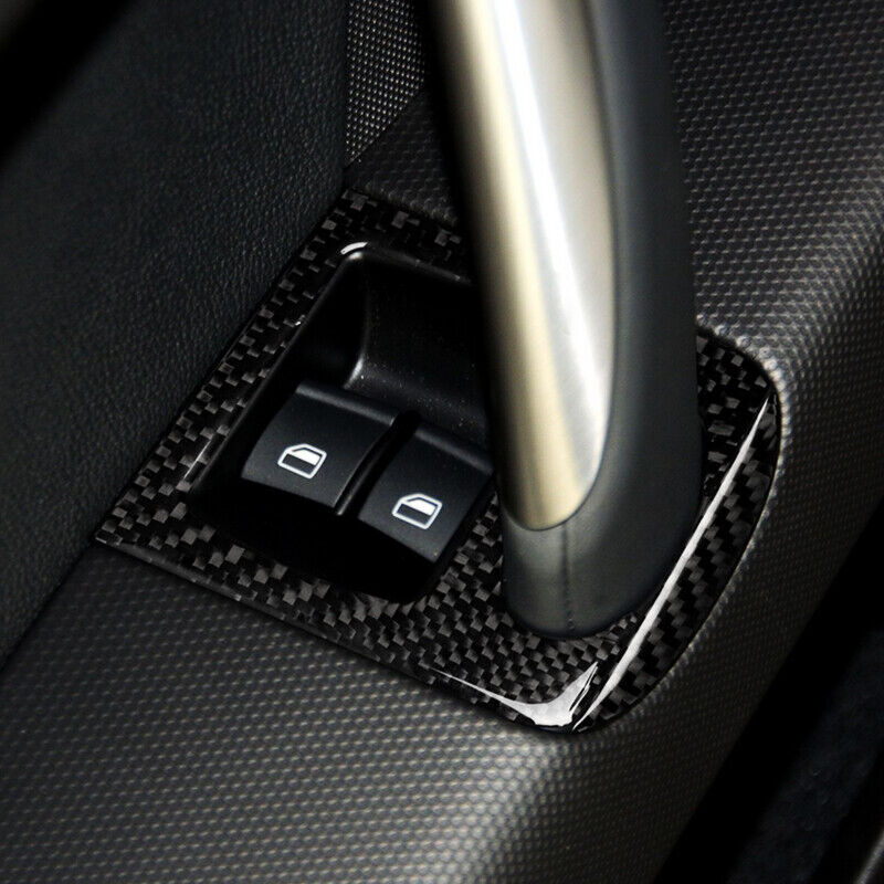 Real Carbon Fiber Car Window Switch Panel Cover Trim for Audi TT TTRS 2008-2014