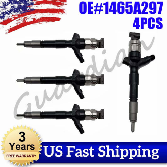 4x Rail Diesel Injector Pickup 1465A257 1465A297 for Mitsubishi Pajero L200 4D56