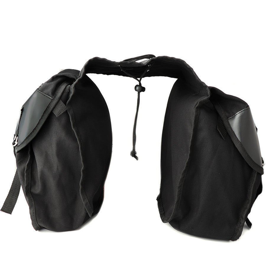 Black Motorcycle Universal Saddle Bag Travel Tool Storage Canvas Pouch Box Q