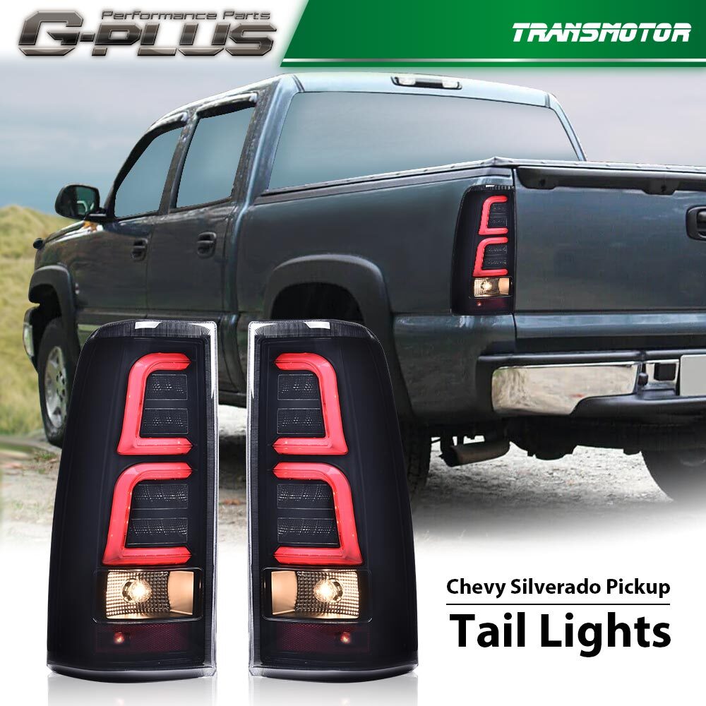 Fits 1999 - 2006 for Silverado LED taillight left light + right black smoke - v