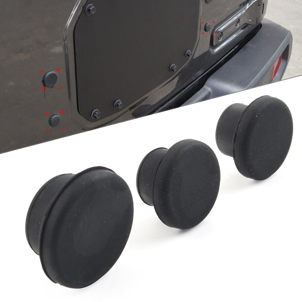 Tailgate Rubber Plug Dust Plugs Black 3 Pcs for Jeep for Wrangler JL 2018+