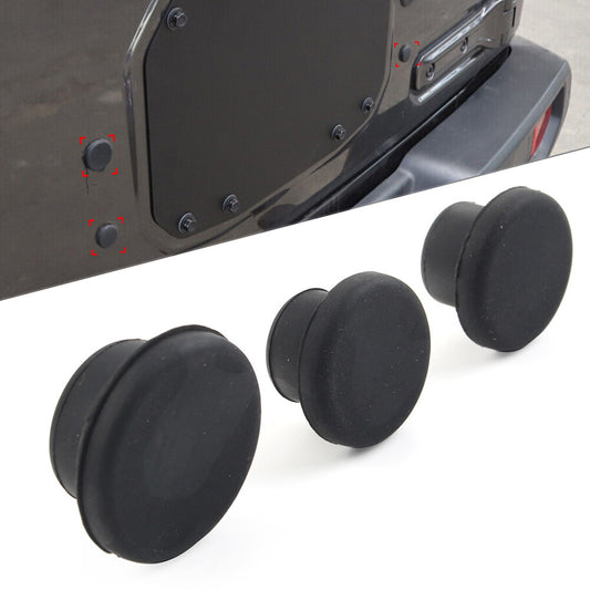 Tailgate Rubber Plug Dust Plugs Black 3 Pcs for Jeep for Wrangler JL 2018+