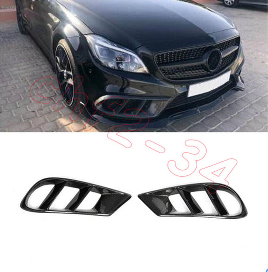 Fit for Benz W218 CLS-Class 2015-2017 Carbon Fog Lamp Grill Air Vent Cover Trim