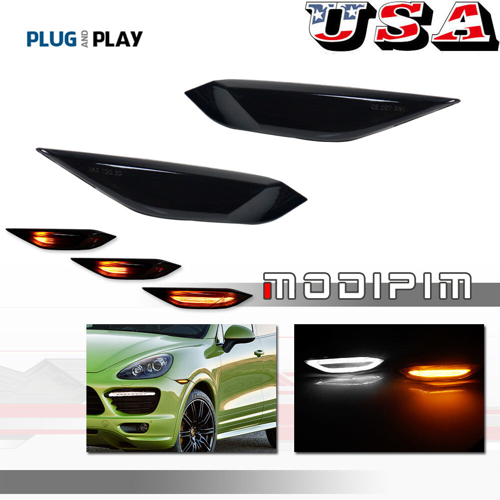 Sequential LED front corner DRL turn signal lights suitable for 11-14 for Cayenne 958- v