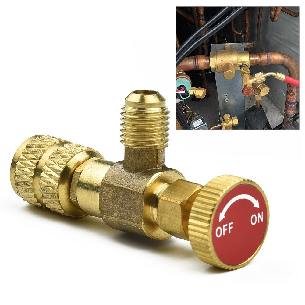 R22 R410A Refrigeration Charging Valve Adapter 1/4 SAE Male To 5/16 SAE Famale v