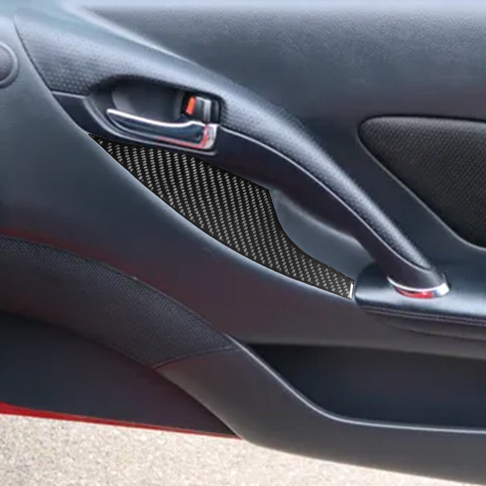 2Pcs Carbon Fiber Interior Rear Door Sill Accent Cover Trim for Model Y /3 v