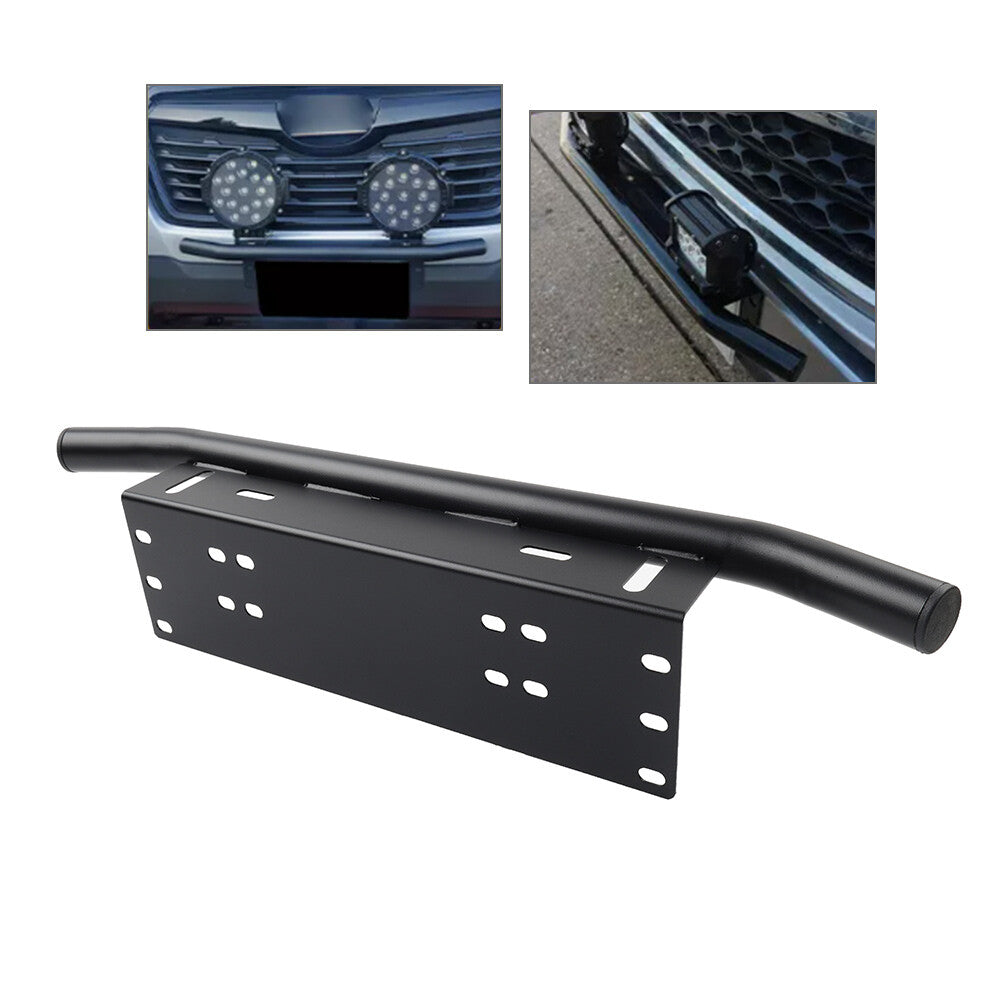 Bull Bar Front Bumper License Plate Mount Bracket Off-Road Light Bar Holder