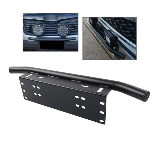 Bull Bar Front Bumper License Plate Mount Bracket Off-Road Light Bar Holder