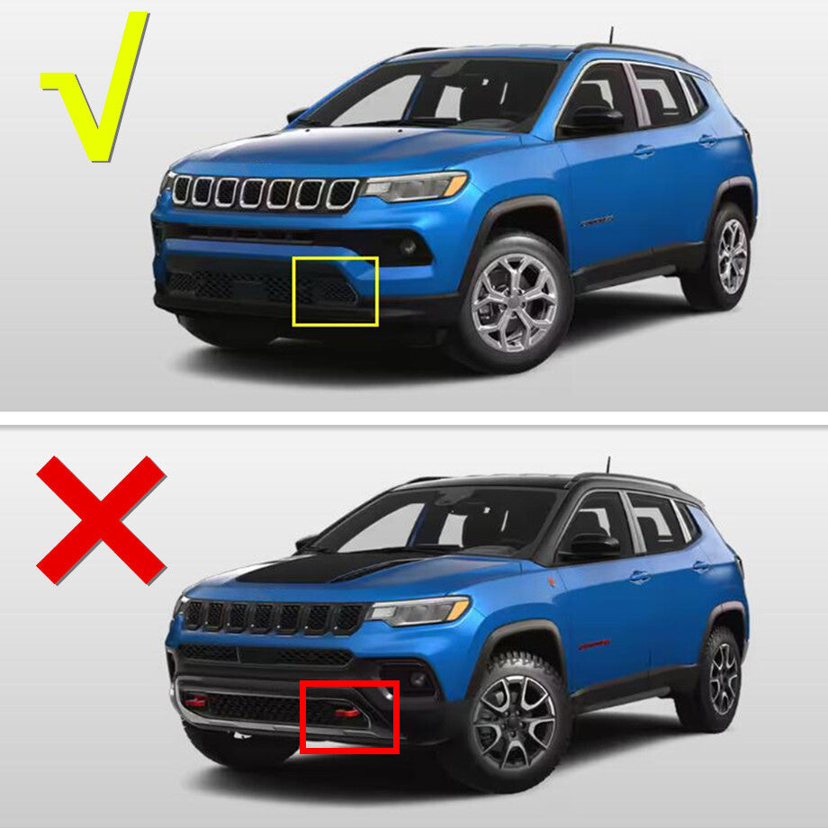 For 2022-2025 for Jeep Compass ABS Red Front Bumper Grille Cover Trim Decor Frame 2P v