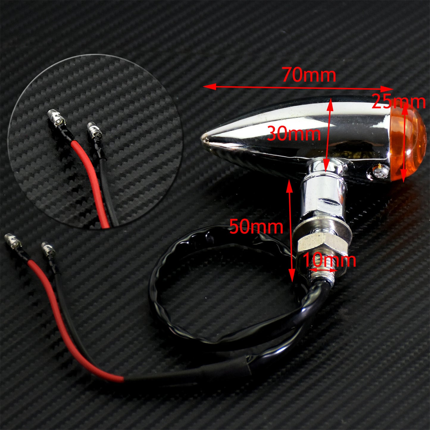 2X Chrome Amber Bullet Turn Signal Indicator Blinker Fit for Harley Touring Dyna Q