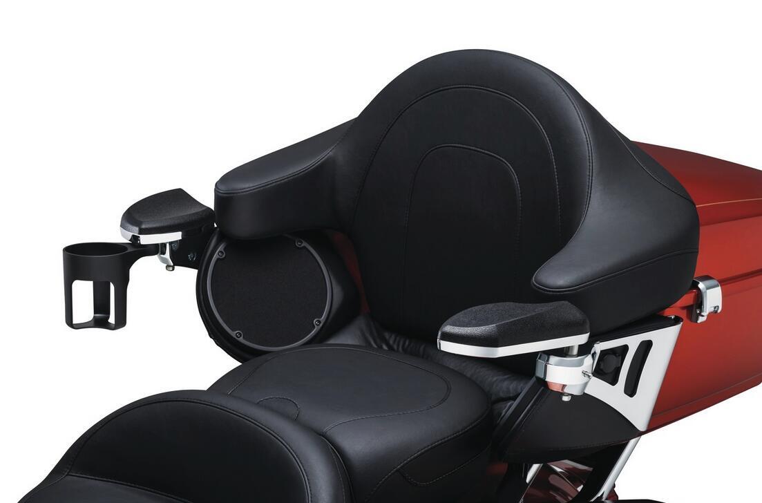 Black Passenger Armrest Drink Holder for Harley Touring Road Electra Glide 14-23