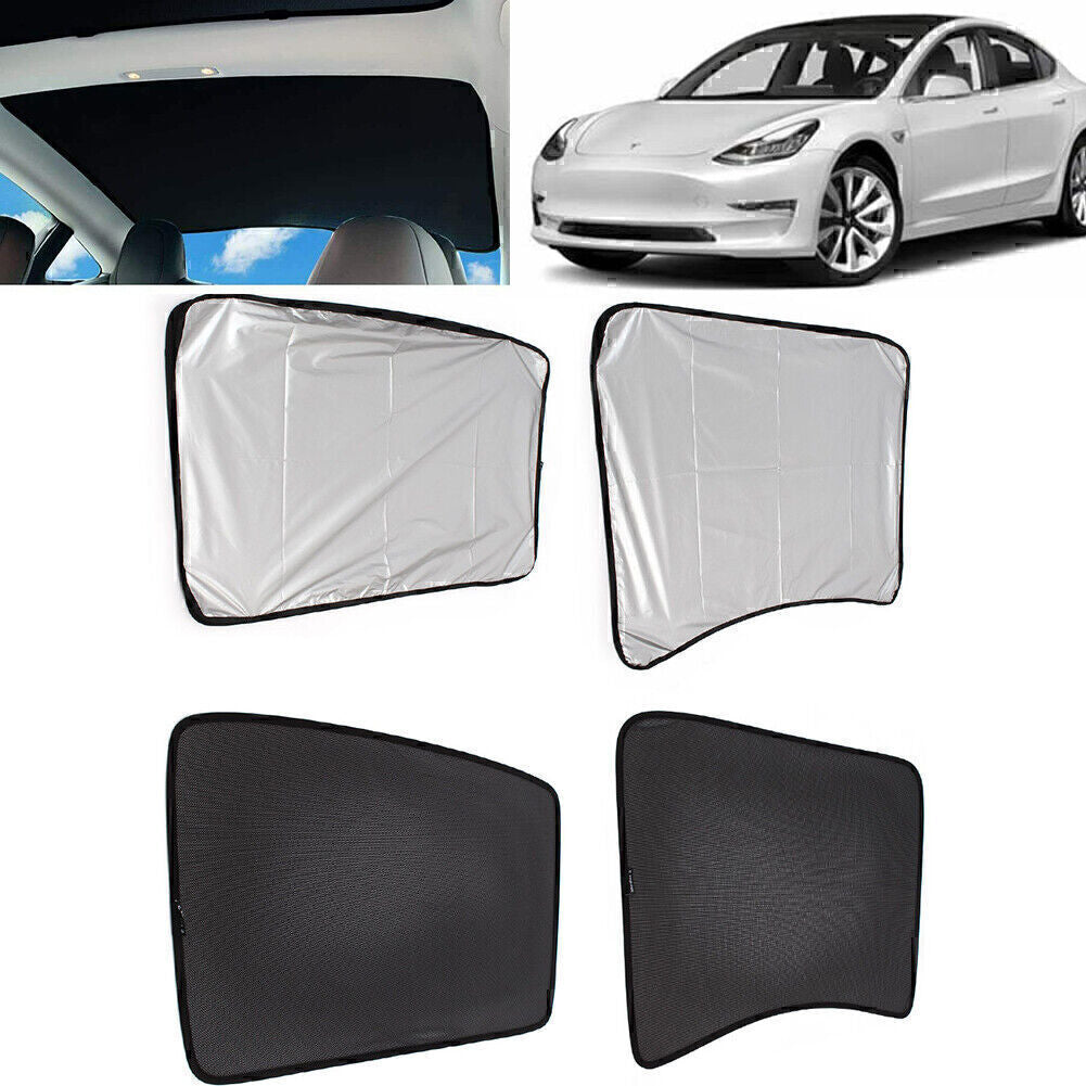 4X Mesh Sunroof Sunshade Skylight Curtain for Tesla Model 3 2017 2018 2019