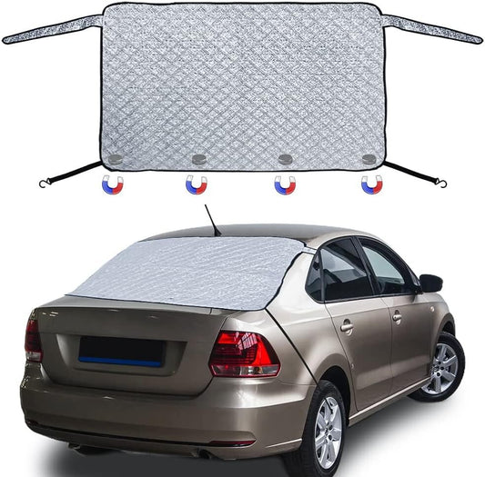 Magnetic 4-layer rear windshield snow cover suitable for vehicles to protect against frost and ice. n