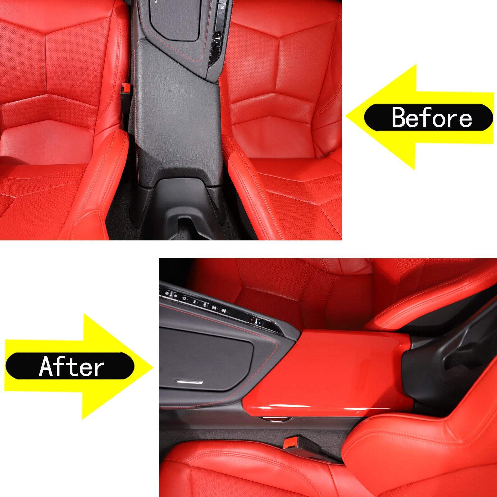 Carbon Fiber Interior Steering Wheel Cover Trim for Corvette C7 2014 - 2019 ABS- v
