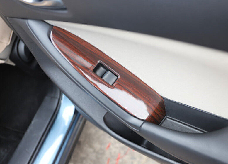for Mazda CX-5 2013-15 ABS Red Wood Grain Window Lift Lock Switch Panel Trim 4X