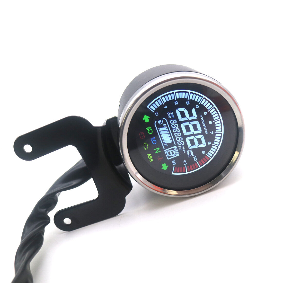 LCD Digital Instrument Panel Multi-Function Meter Odometer Tachometer Gauge Q