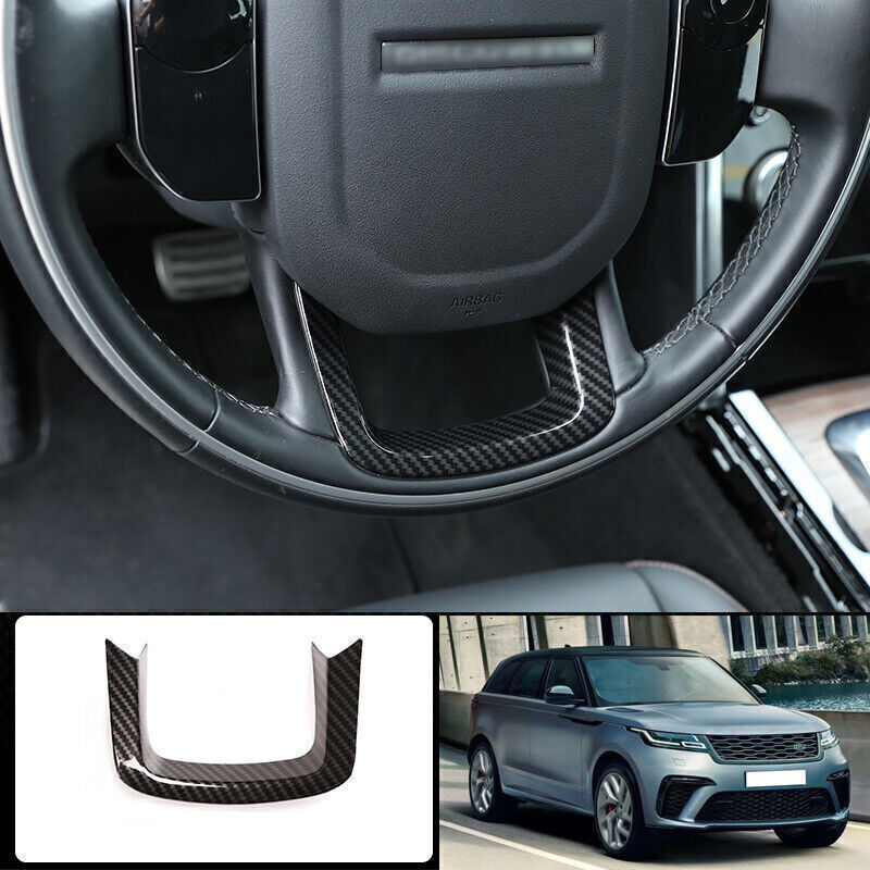 for Range Rover Velar 2018-20 Carbon Fiber Style Steering Wheel Sheet Cover Trim
