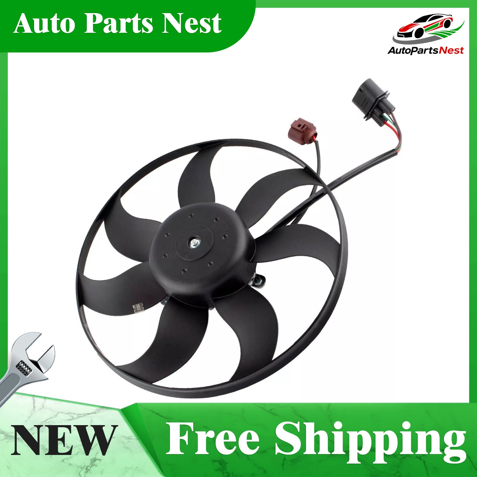 Radiator Cooling Fan with Control Module for VW for Golf Beetle for Jetta for Passat for Audi A3 Q