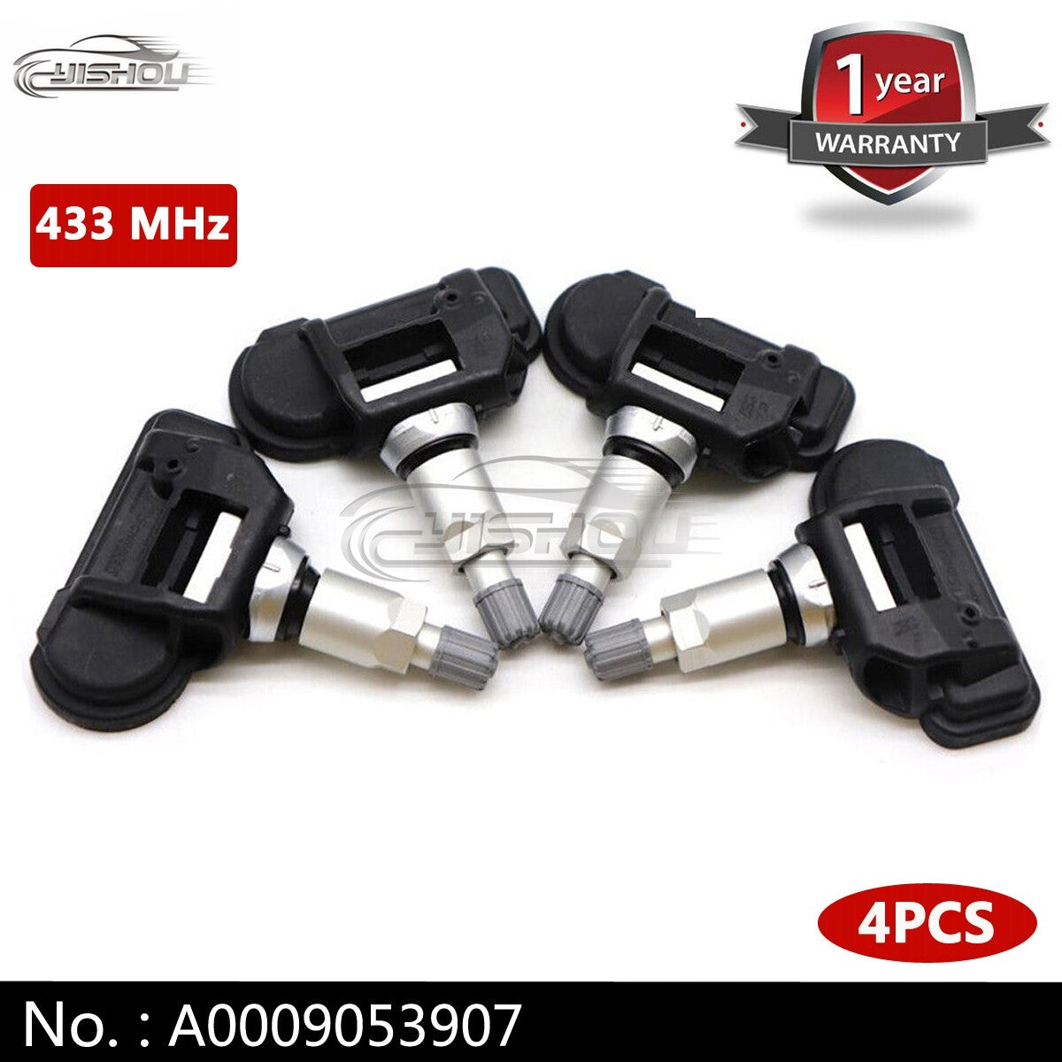 new 4-piece TPMS tire pressure sensor A0009053907, suitable for Mercedes-Benz C/S/E/GLS/GLC/METRIS.