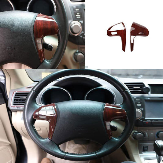 Switch Frame Trim for Toyota Highlander Peach Wood Grain Steering Wheel 08-2013