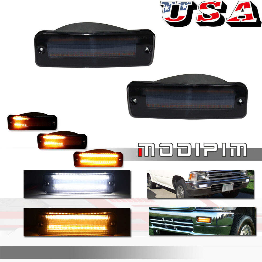 Smoke amber and white LED signal light pair suitable for 89-95 pickup 90-91 4Runner- v