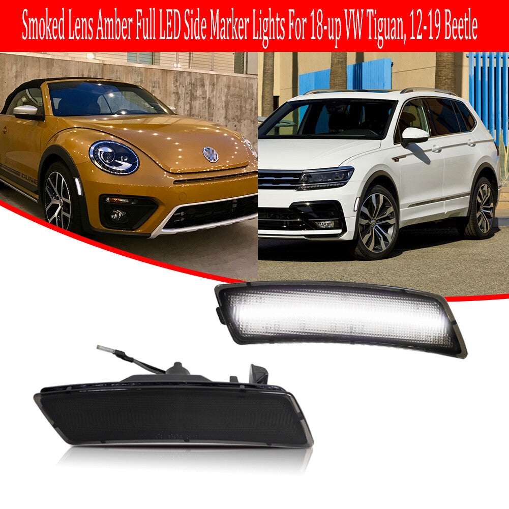 LED White Front Side Marker Lights for 2012 - 2019 for VW Beetle, for Tiguan - v