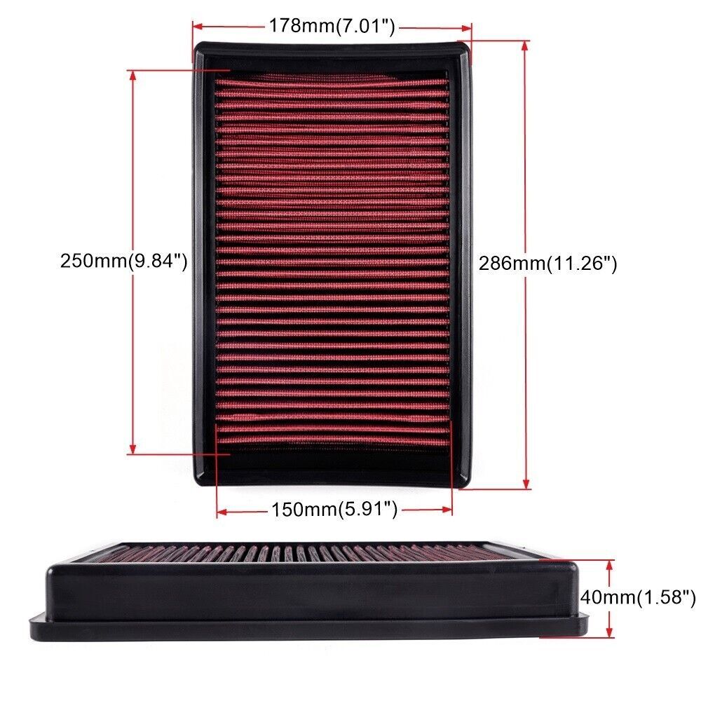 Performance Engine Air Filter High-Flow Washable Replace 33-3005 Q