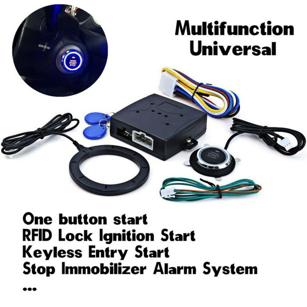 12V Car Ignition Switch RFID Engine Start Push Button Keyless Entry Starter Set n