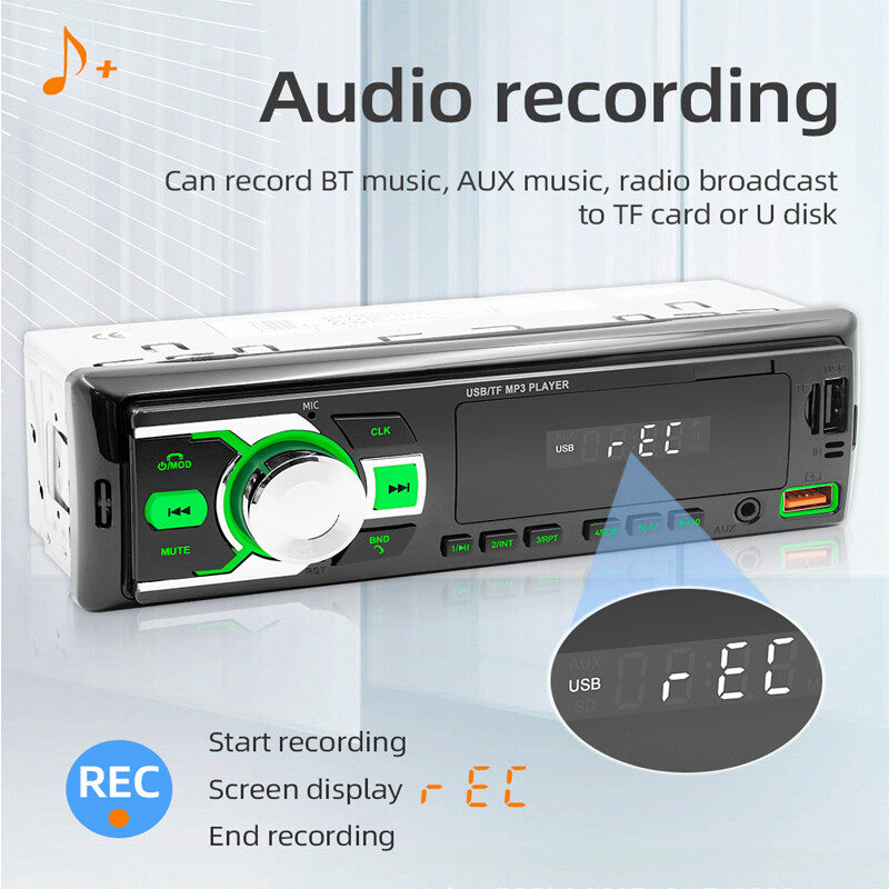 Car SUV Stereo Bluetooth USB MP3 Player Radio Voice Assistant Parts v
