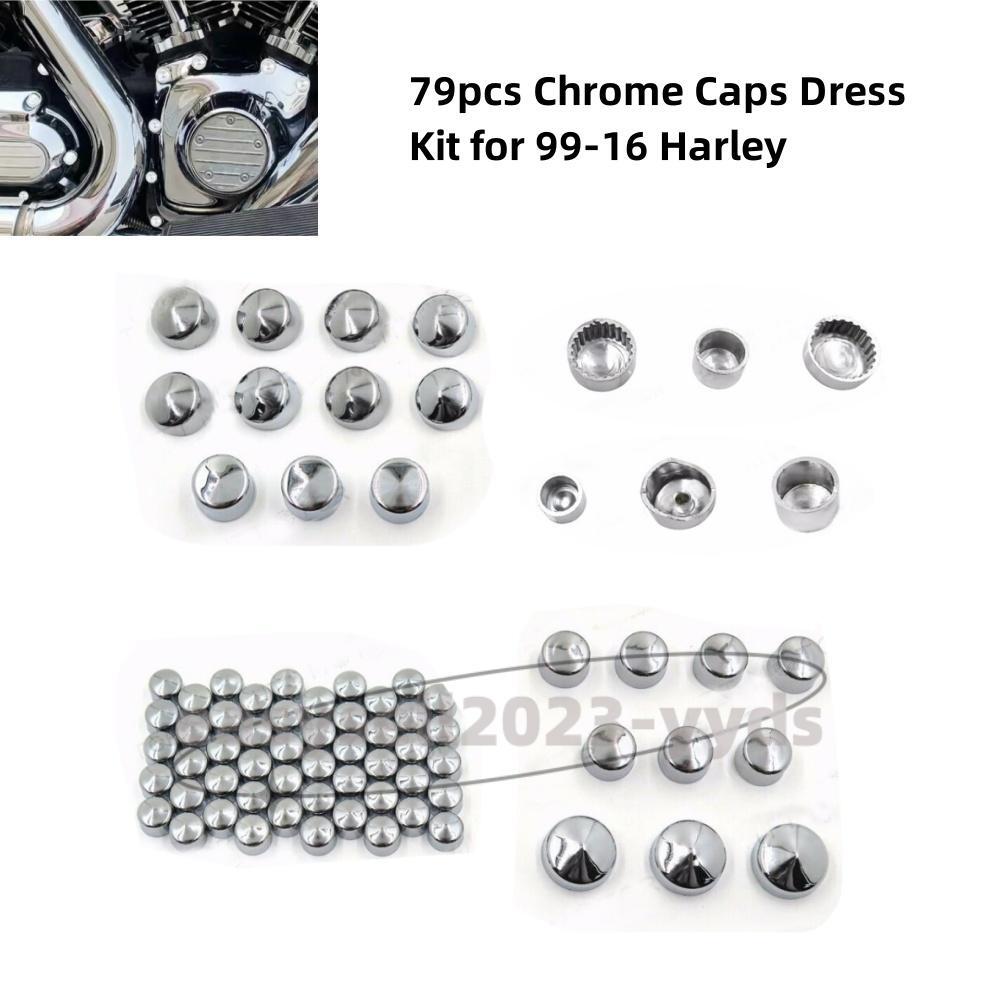 Chrome 79pcs Caps Dress Kit For 99-16 for Harley Big Twins Engine Full Bolt Covers