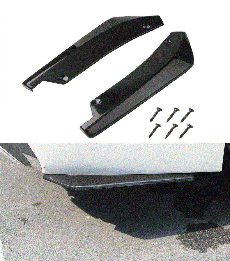 2-Pack Universal Gloss Black Rear Bumper Lip Diver Splitter Kanard Protective Film n