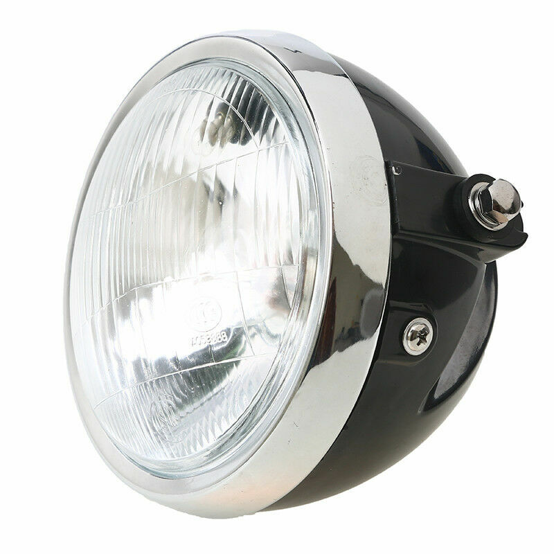 Metal headlight, black, round, for Honda CG125 CB125S PSB motorcycles. Q