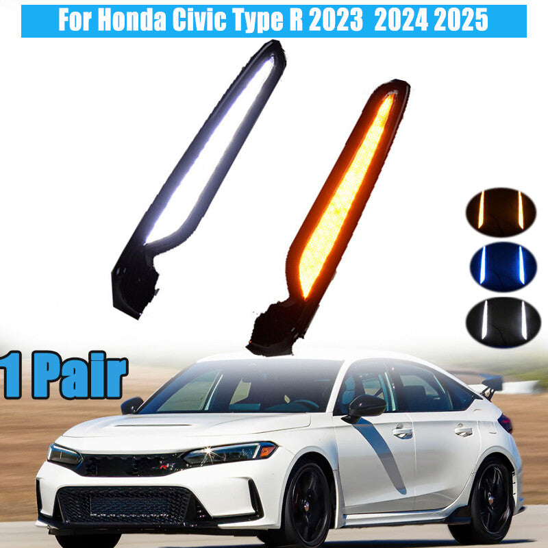 1 Pair LED Daytime Running Light DRL Fog Lamp for Honda for Civic Type R 2023-2025