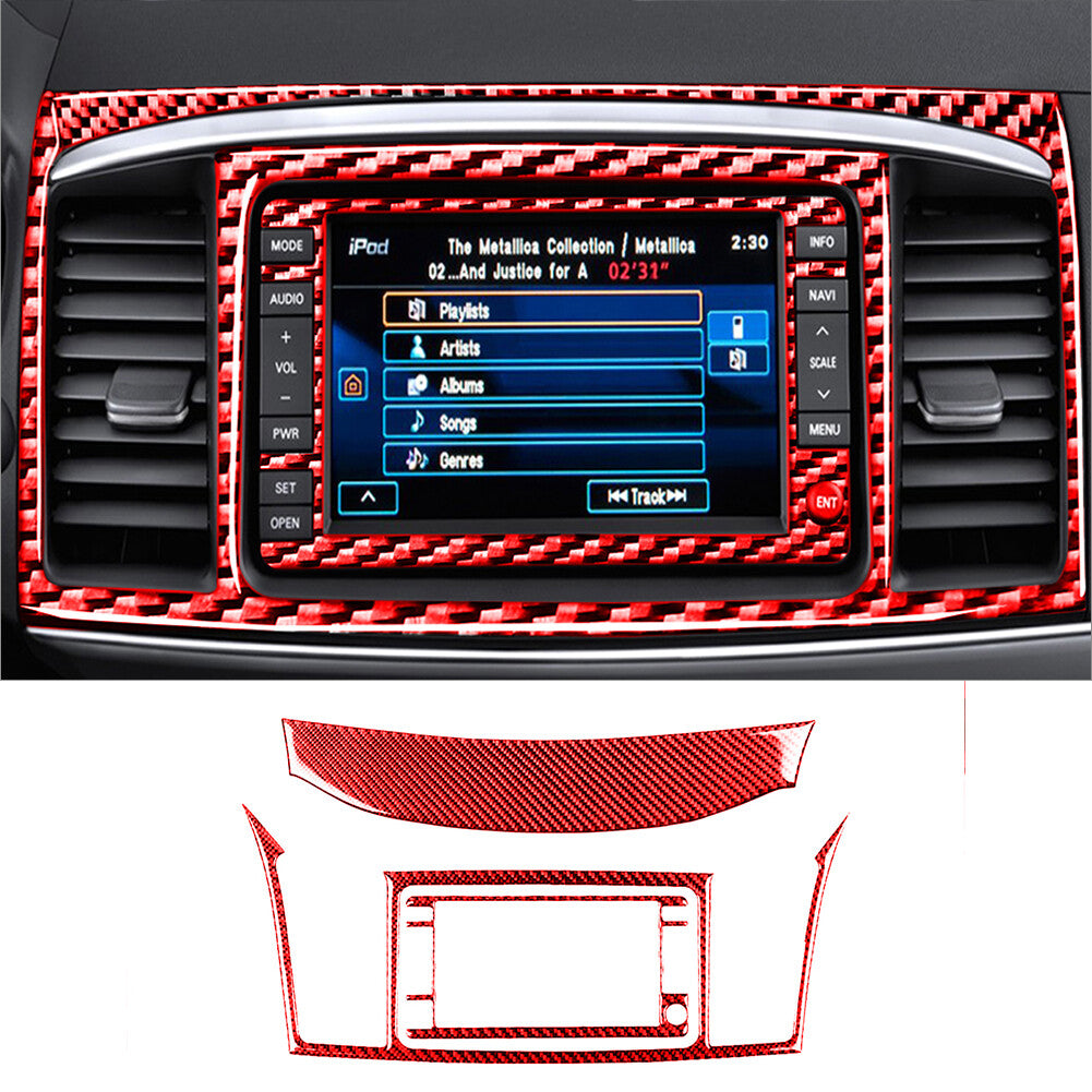 Red Carbon Fiber Rear Window Lift Panel Trim Cover Type A For F150 2004-08 v