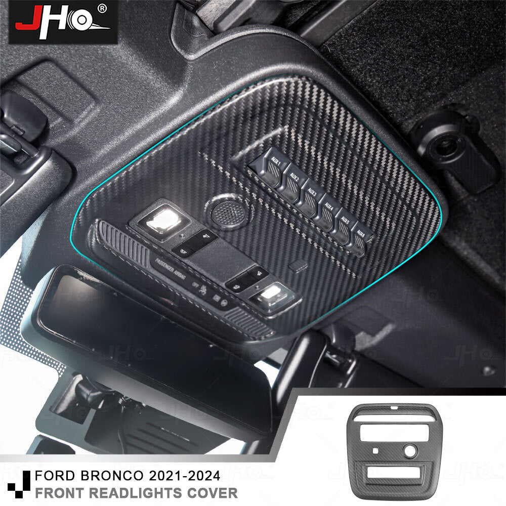 Real Carbon Fiber Roof Reading Light Cover fit for Ford Bronco Badlands Big Bend