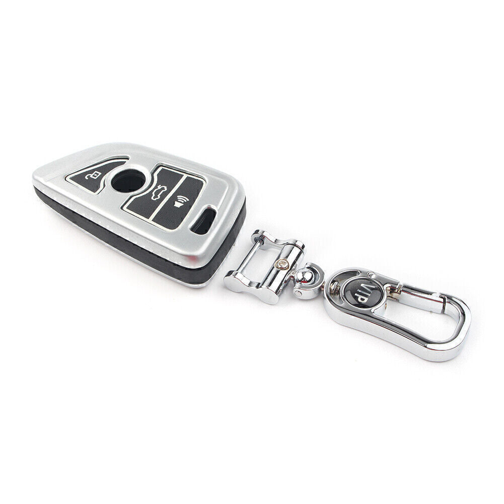 for Smart 4 Button Metal Silver Key Shell Case Cover Fit for BMW X Series X1,X5,X6. Q