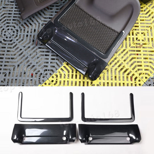 4P Carbon Fiber Look Front for Seat Back Net Pocket Trim for Benz GLE-Class 2020-23