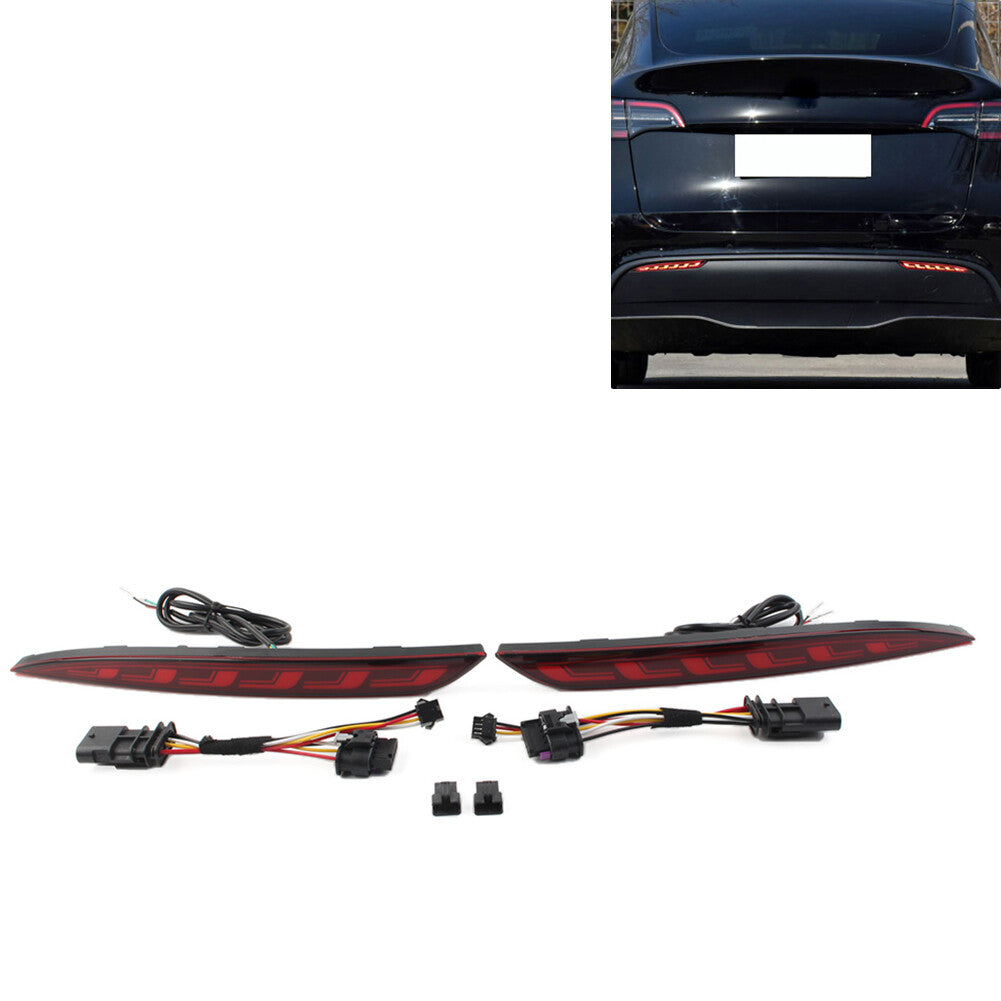 Rear Fog Lamp Brake Light Dynamic Turn Signal Reflector for Model Y 20-22 n