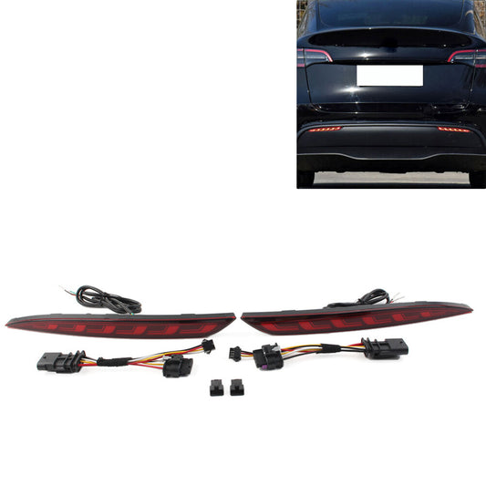Rear Fog Lamp Brake Light Dynamic Turn Signal Reflector for Model Y 20-22 n