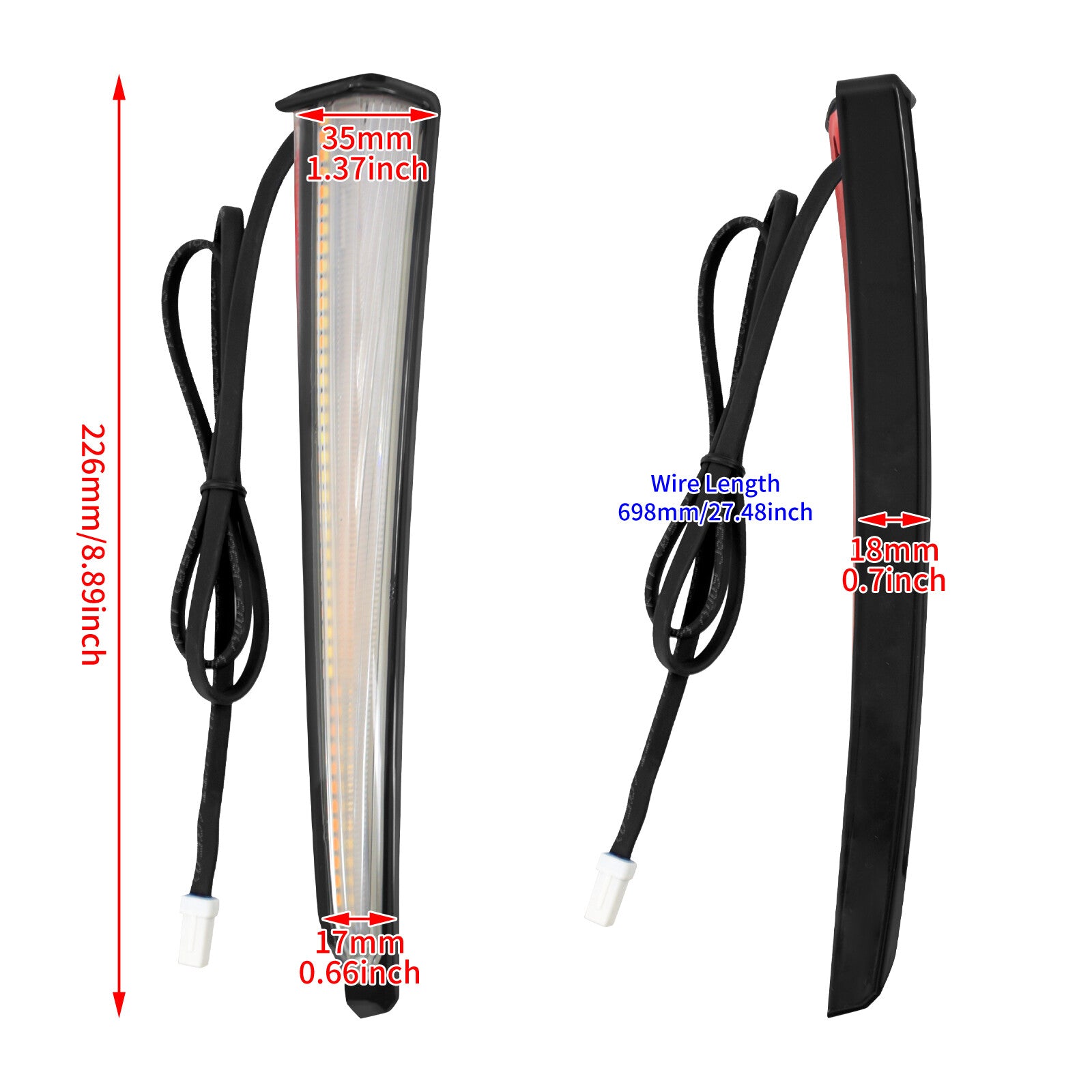 Black Lower Fairing Running Turn Signal LED Light Fit For Touring Glide 2014-23 Q