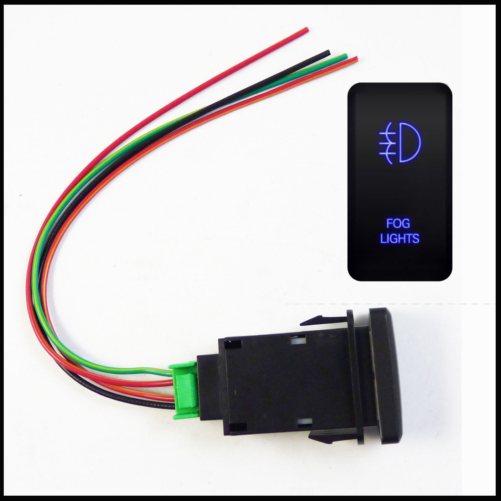 12V Push Switch Blue LED Fog Light for FJ Cruiser Fortuner Hilux Tacoma - v